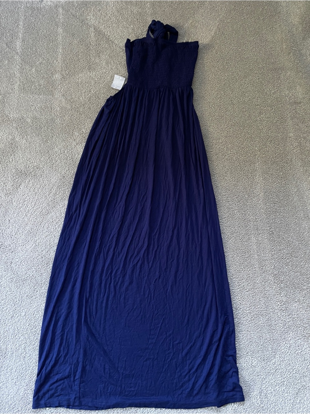 Charlotte Russe Navy Blue Halter Maxi Dress